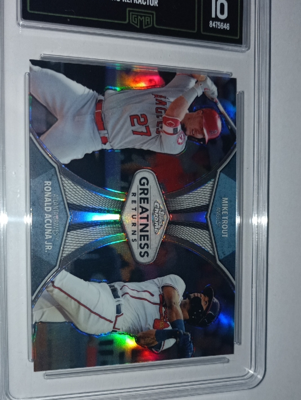 Mike Trout & Ronald Acuna Jr. Topps Chrome 'Greatness Returns' Baseball Card
